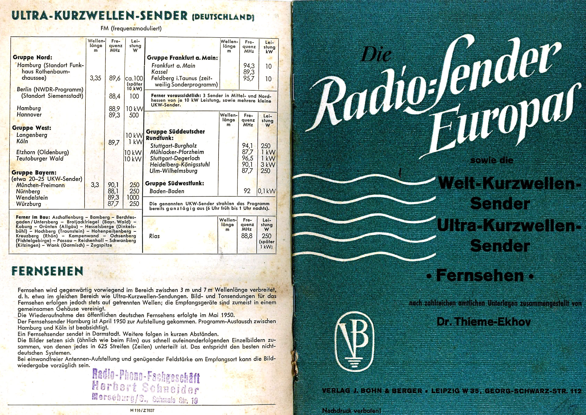 Die Radio - Sender Europas - Dr. Thieme - Ekhov